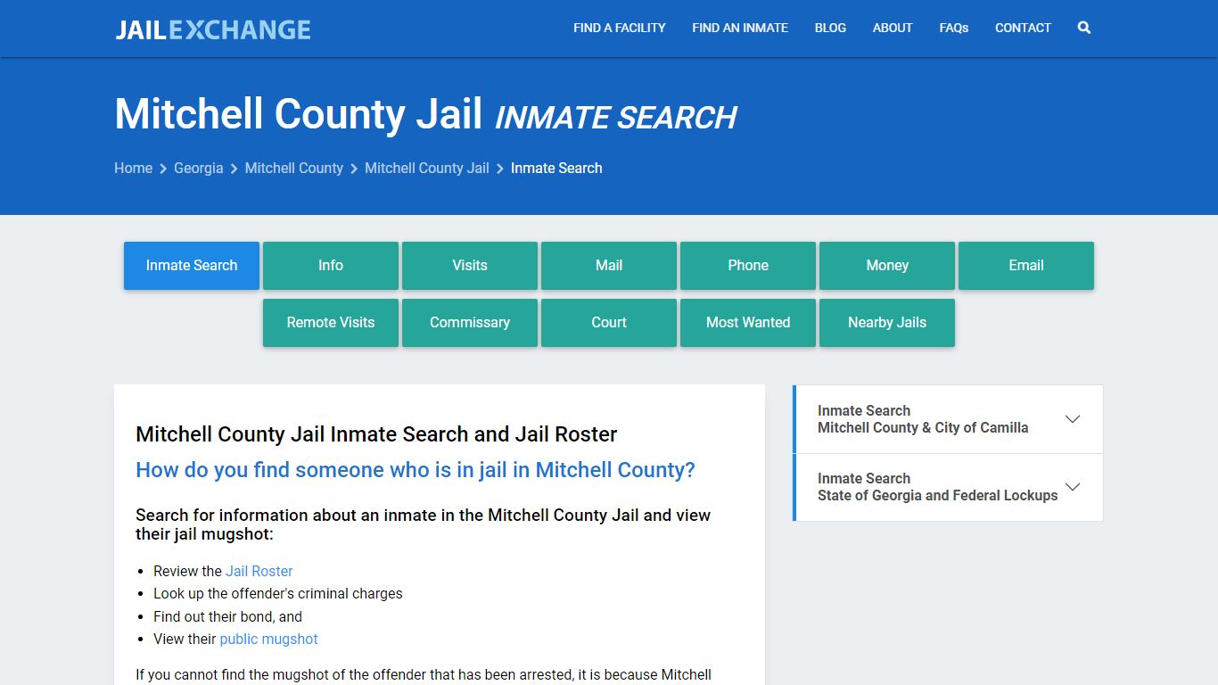 Inmate Search: Roster & Mugshots - Mitchell County Jail, GA