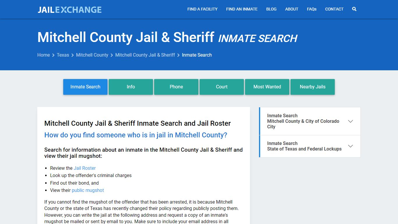 Mitchell County Inmate Search | Arrests & Mugshots | TX - Jail Exchange